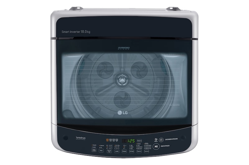 LG Lavadora LG Motor Smart Inverter, Smart Motion+Turbo Drum®, Pre-lavado+Normal, Carga Superior, 40lbs/18kg, color Gris, WT18DSBP