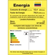 LG Lavadora LG Motor Smart Inverter, Smart Motion+Turbo Drum®, Pre-lavado+Normal, Carga Superior, 40lbs/18kg, color Gris, WT18DSBP