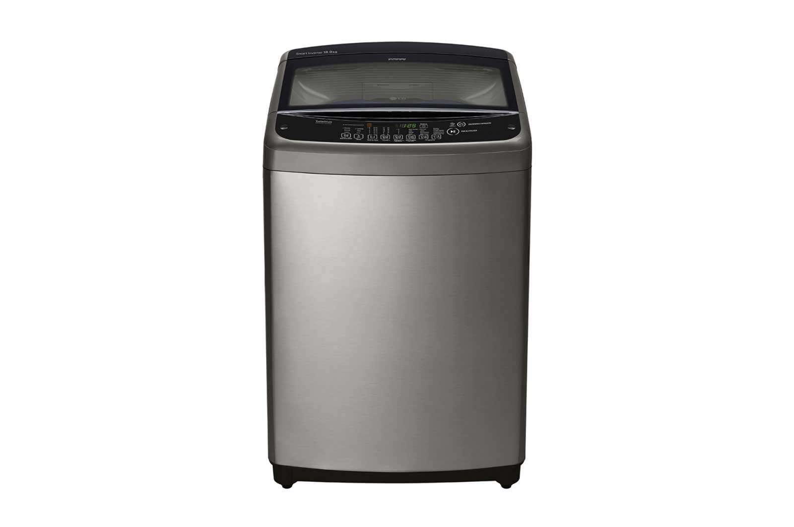 Vista frontal de Lavadora de Carga Superior con motor Smart Inverter y capacidad total de 18 kilos WT18VSB