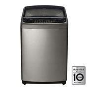 Vista frontal de Lavadora de Carga Superior con motor Smart Inverter y capacidad total de 18 kilos WT18VSB