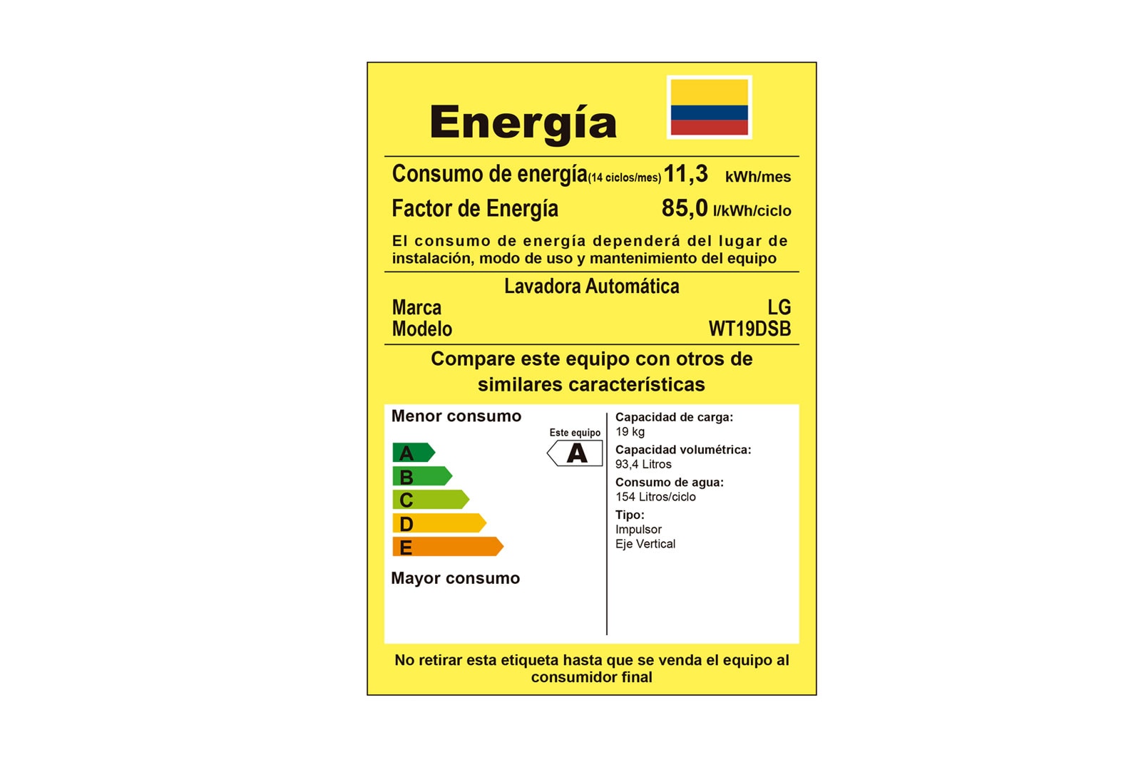 LG Lavadora LG Motor Smart Inverter, Smart Motion+Turbo Drum®, Pre-lavado+Normal, Carga Superior, 42lbs/19kg, color Gris, WT19DSB