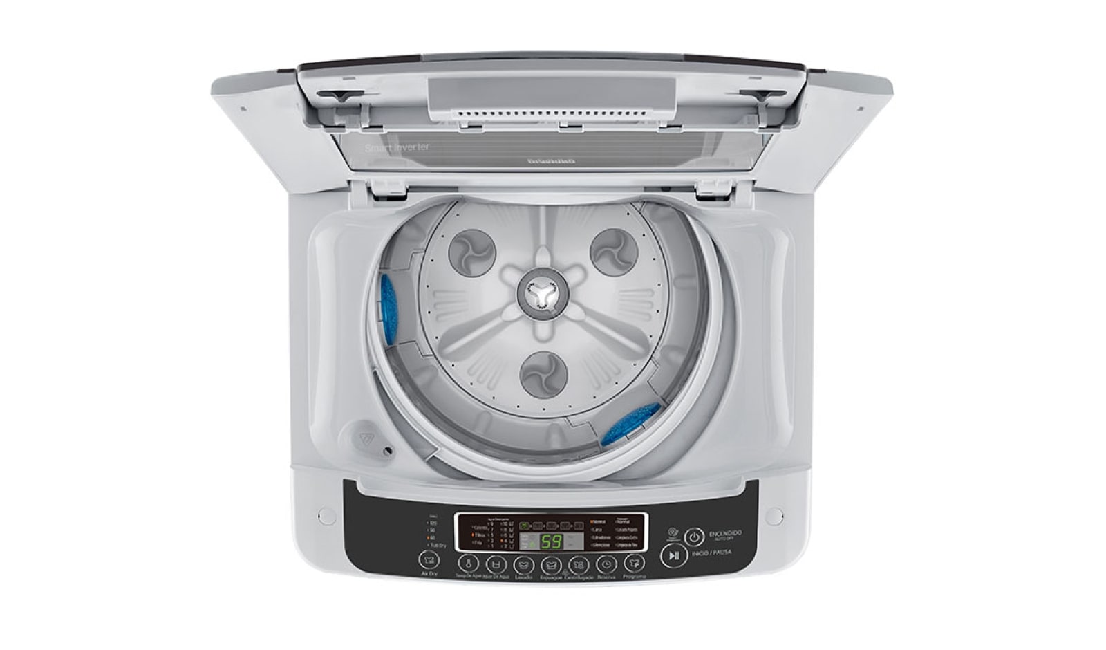 LG Lavadora LG Motor Smart Inverter, Smart Motion+Turbo Drum®, Pre-lavado+Normal, Carga Superior, 20lbs/9kg, color Gris, WT9DPB