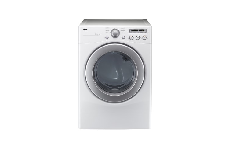 Vista frontal de Secadora a gas 16kg/35Lbs, Smart Diagnosis, Sensor de secado, 9 programas, funcion vapor, Color Blanco DLG2251W