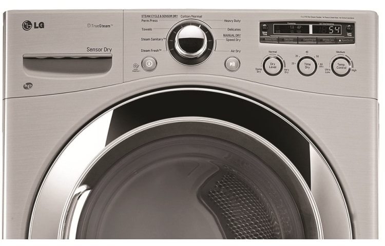 LG Secadora a Gas 40lbs/18kg, Gran Capacidad, ciclos con vapor, Sensor de Secado , color Tipo Acero, DLGX3251V