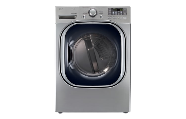 Vista frontal de Secadora a Gas 49lbs/22kg, Gran Capacidad, ciclos con vapor, Sensor de Secado  DLGX4271V