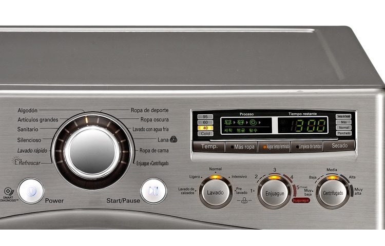 LG Lavadora/Secadora 14kg/31Lbs 6Motion, Inverter Direct Drive, Smart Diagnosis, Ahorro de Agua, Color Stone Silver (Noblige), WD1357RD