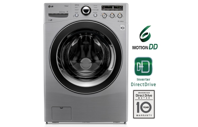 Vista frontal de Lavadora/Secadora Carga Frontal, 40lbs/18kg, 6MotionDD, TurboWash™, color Tipo Acero Inox WD3250HSA