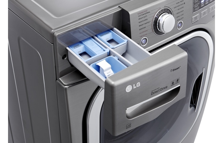 LG Lavadora/secadora 20kg/44lbs 6 Motion, Inverter Direct Drive, Smart Diagnosis, Turbo Wash , Función Vapor, Color Acero Inoxidable, 14 programas lavado, 10 opciones (Titan), WD4370HVA