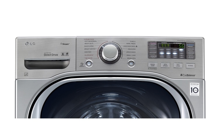 LG Lavadora/secadora 20kg/44lbs 6 Motion, Inverter Direct Drive, Smart Diagnosis, Turbo Wash , Función Vapor, Color Acero Inoxidable, 14 programas lavado, 10 opciones (Titan), WD4370HVA