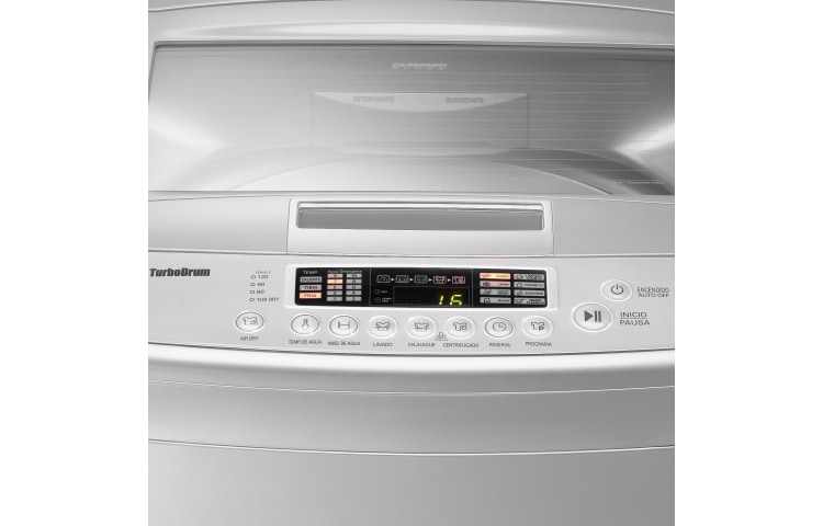 LG Lavadora Carga Superior, Turbo Drum, 12kg/26lbs, Color Gris , WF-T1102TP