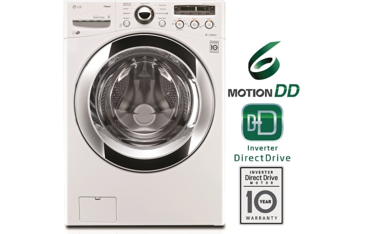 Vista frontal de Lavadora Carga Frontal, 40lbs/18kg, 6MotionDD, TurboWash™, color Blanco WM3050CW