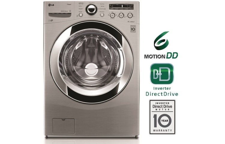 Vista frontal de Lavadora Carga Frontal, 40lbs/18kg, 6MotionDD, TurboWash™, color Tipo Acero Inoxidable WM3250HVA