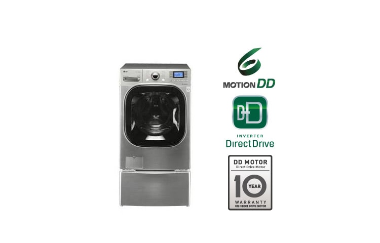 LG Lavadora Titan1, Carga Frontal, 18Kg/40Lbs de capacidad, 6Motion, Color Acero Inoxidable, WM3875HVCA