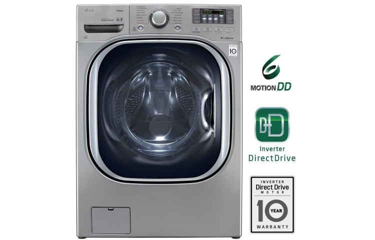 Vista frontal de Lavadora Carga Frontal, 49lbs/22kg, 6MotionDD, TurboWash™, color Tipo Acero Inoxidable WM4270HVA
