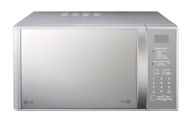 Vista frontal de HORNO CON CAPACIDAD 0.8 PIES, POTENCIA 1100W EN MICROONDAS Y 1000W EN DORADOR, SISTEMA INTELO WAVE PARA COCCIÓN UNIFORME MH0843BS