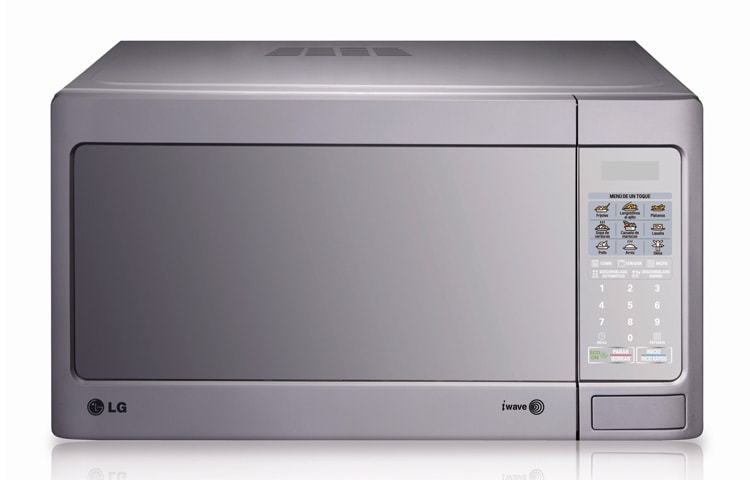 Vista frontal de HORNO CON CAPACIDAD 1,1 PIES/30 litros, POTENCIA 1300W EN MICROONDAS Y 1000W EN DORADOR, SISTEMA INTELO WAVE PARA COCCIÓN UNIFORME MH1143GSR