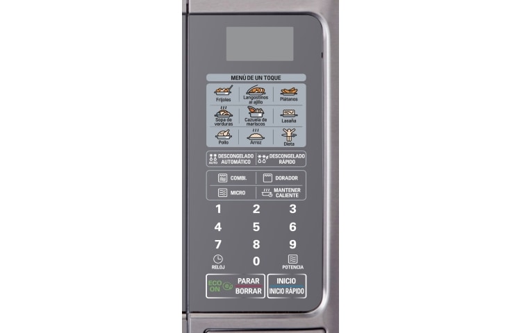 LG HORNO CON CAPACIDAD 1,4 PIES/40 litros, POTENCIA 1400W EN MICROONDAS Y 1200W EN DORADOR, SISTEMA INTELO WAVE PARA COCCIÓN UNIFORME, MH1443XAR
