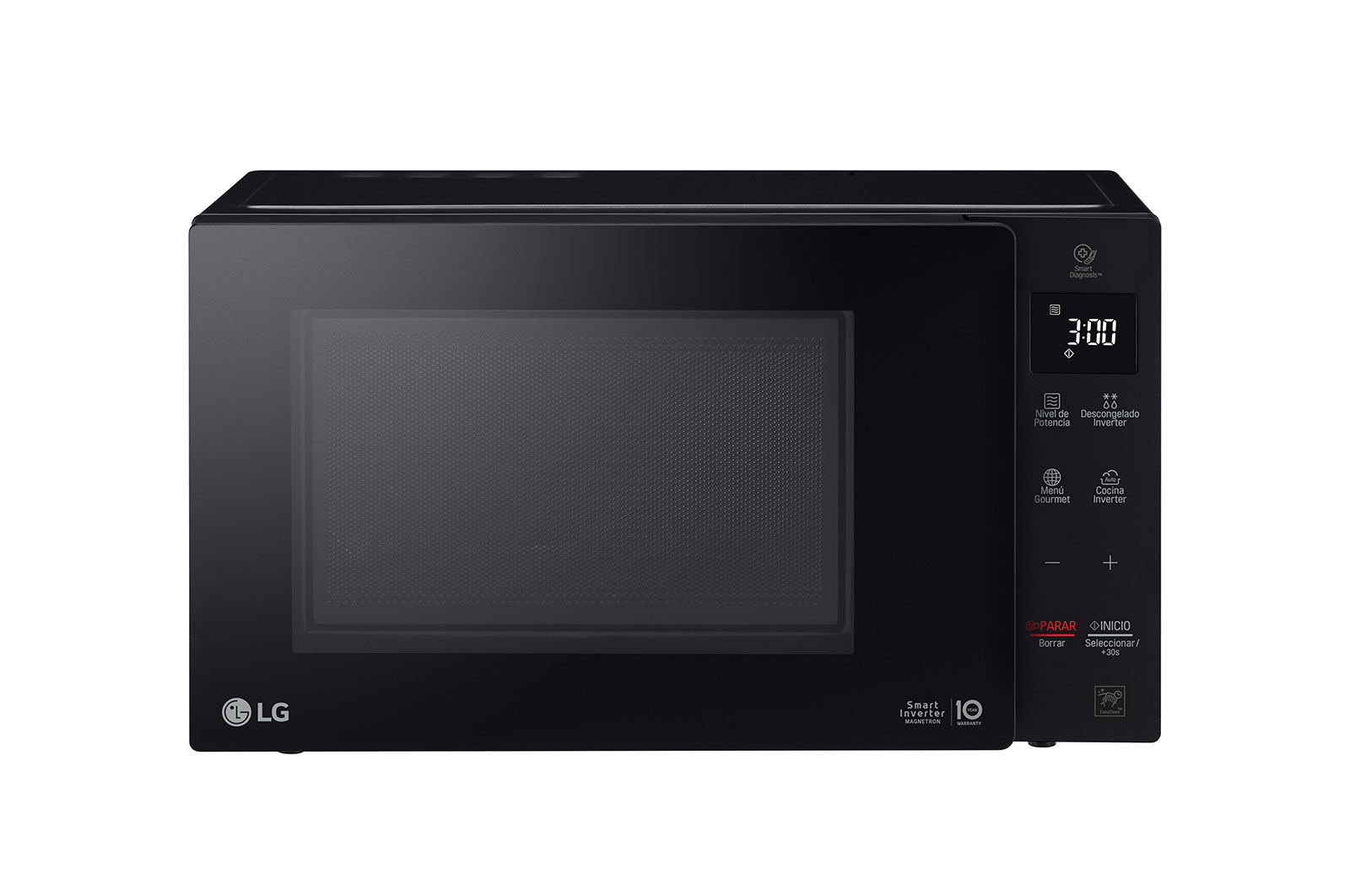 Vista frontal de Horno Microondas LG NeoChef™ con Smart Inverter 25 lt, EasyClean™, Luz LED MS0939GIB