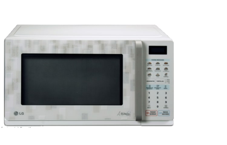 Vista frontal de Horno Microondas 1.1 pies cúbicos, 950W, exclusivo diseño Alessandro Mendini, Color Blanco MS1141RW