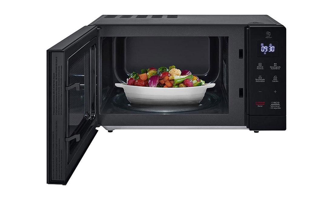 Vista Frontal puerta abierta Horno Microondas LG MS3032JAS