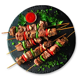 Brochetas de carne