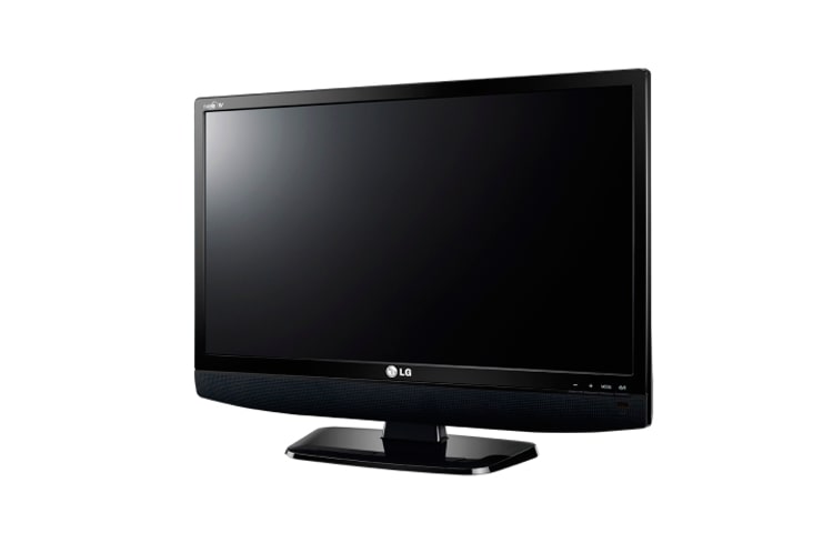 Vista frontal de Vive lo mejor de dos mundos en una sola pantalla con el monitor TV y 2 parlantes de 10W de LG, cónocelo y compara 22MN42A