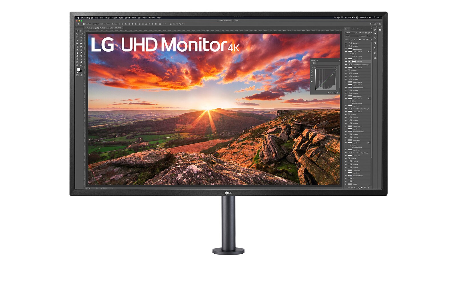 LG Monitor UHD 4K de 31,5" con Ergo, 32UK580-B