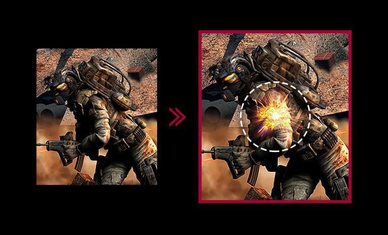 La escena del juego tiene un retraso de entrada minimizado en comparación con el modo convencional