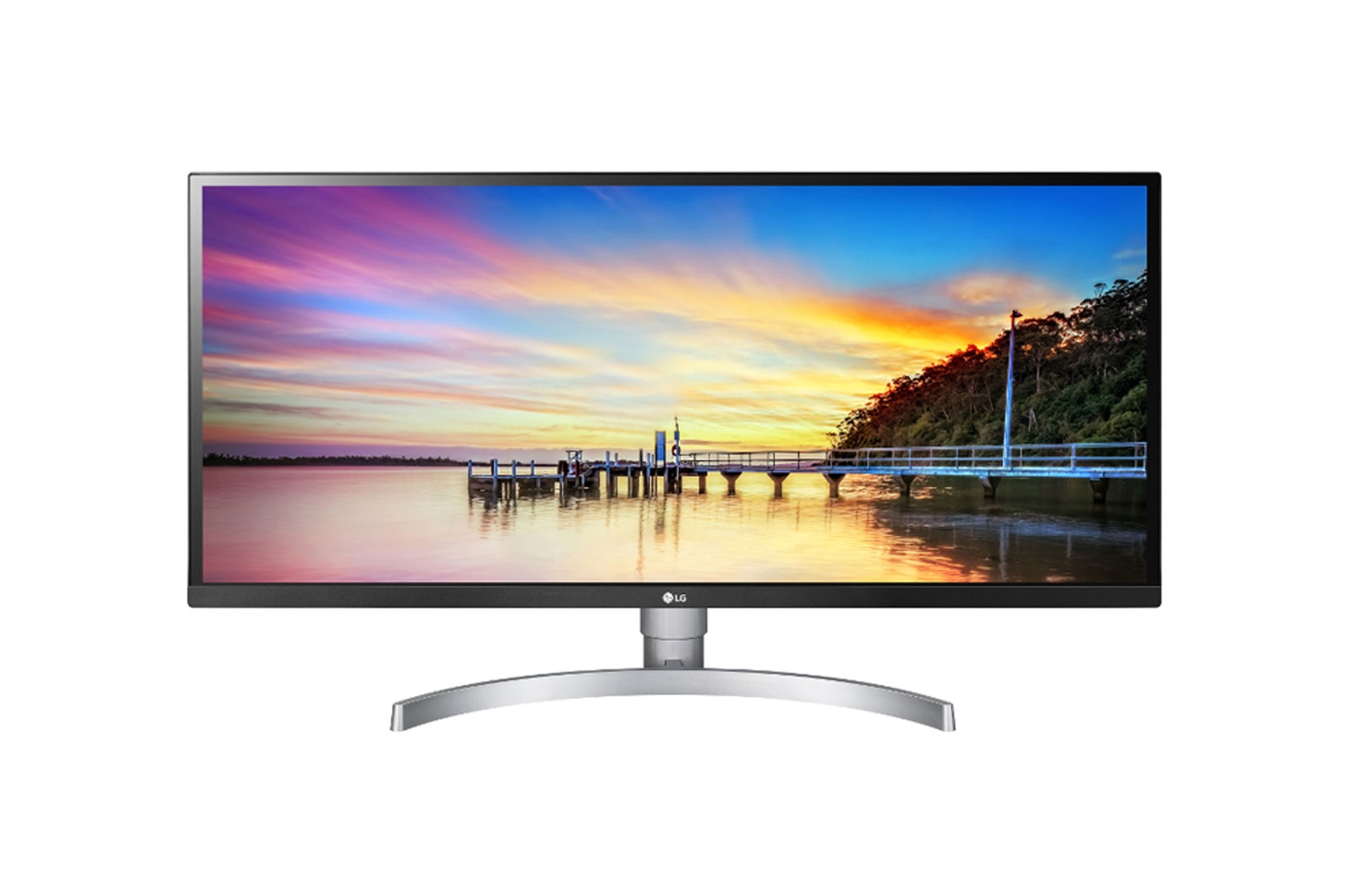 Vista frontal de Monitor 34” con IPS HDR WFHD 34BK650-W
