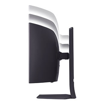 side view with monitor height moving downwards on