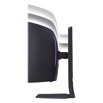 side view with monitor height moving downwards on with lights on