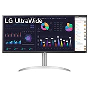 Vista frontal de Monitor IPS de 34 Pulgadas UltraWide FHD Multitasking y USB TIPO-C 34WQ650-W