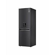 Nevera LG negra mate vista frontal izquierda