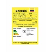 Nevera LG negra ficha consumo energético