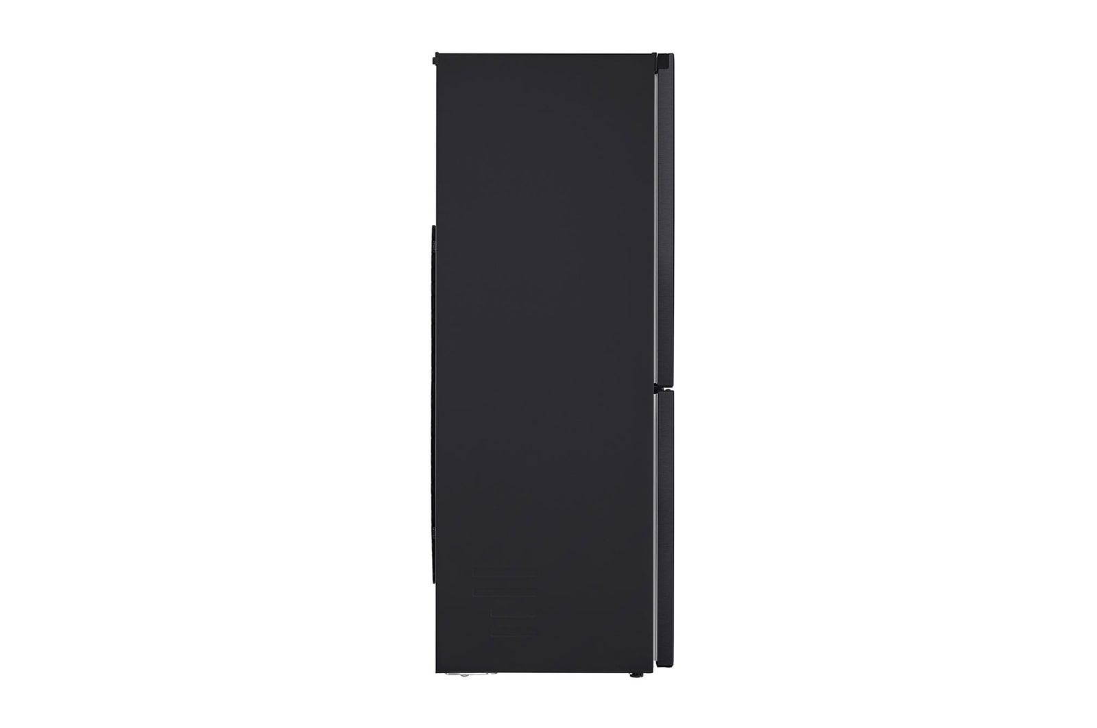 Nevera LG negra mate vista lateral izquierda