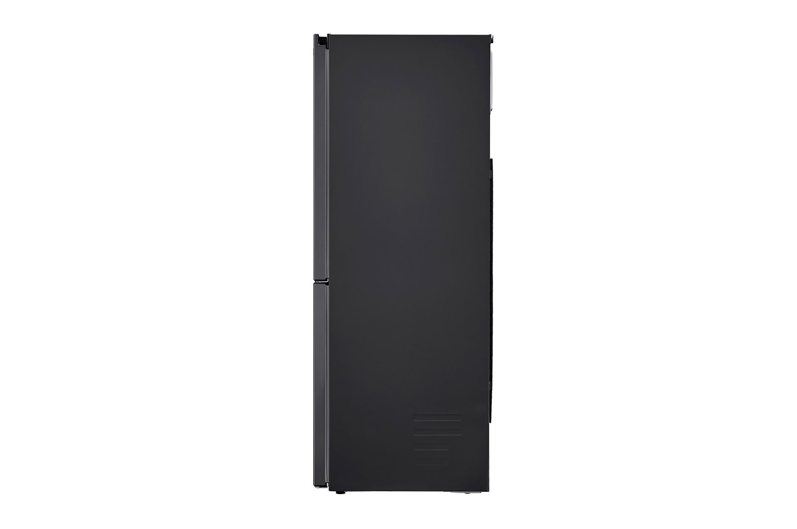 Nevera LG negra mate vista lateral derecha