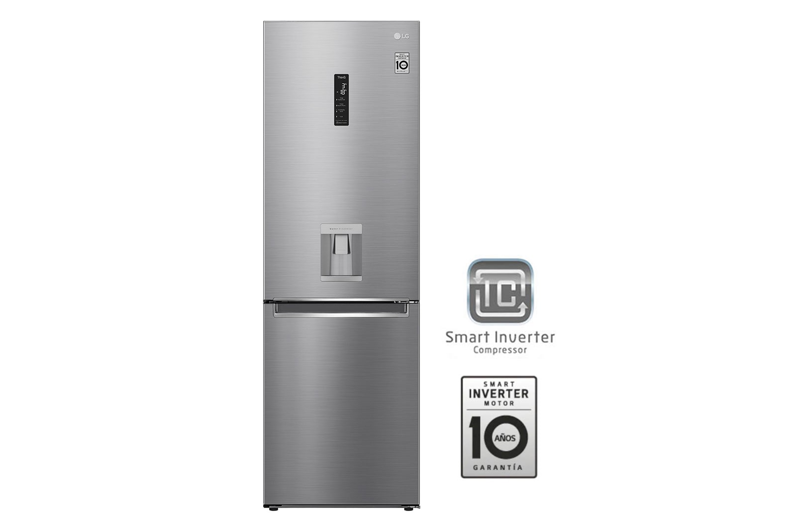 LG Nevera LG Bottom Freezer, capacidad 340 LTS, Linear Door Cooling, Inverter Smart compressor, GB37SPP