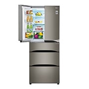 Vista frontal de Nevera Tipo europeo Door-in-Door®, capacidad 499 LTS, No frost, Acabado Platinum silver, Inverter Lineal Compressor, 5 puertas GB40MDP