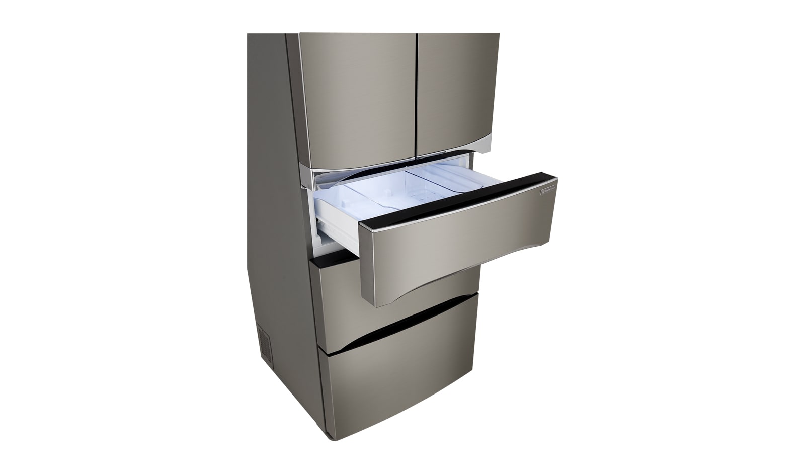LG Nevera Tipo europeo Door-in-Door®, capacidad 499 LTS, No frost, Acabado Platinum silver, Inverter Lineal Compressor, 5 puertas, GB40MDP
