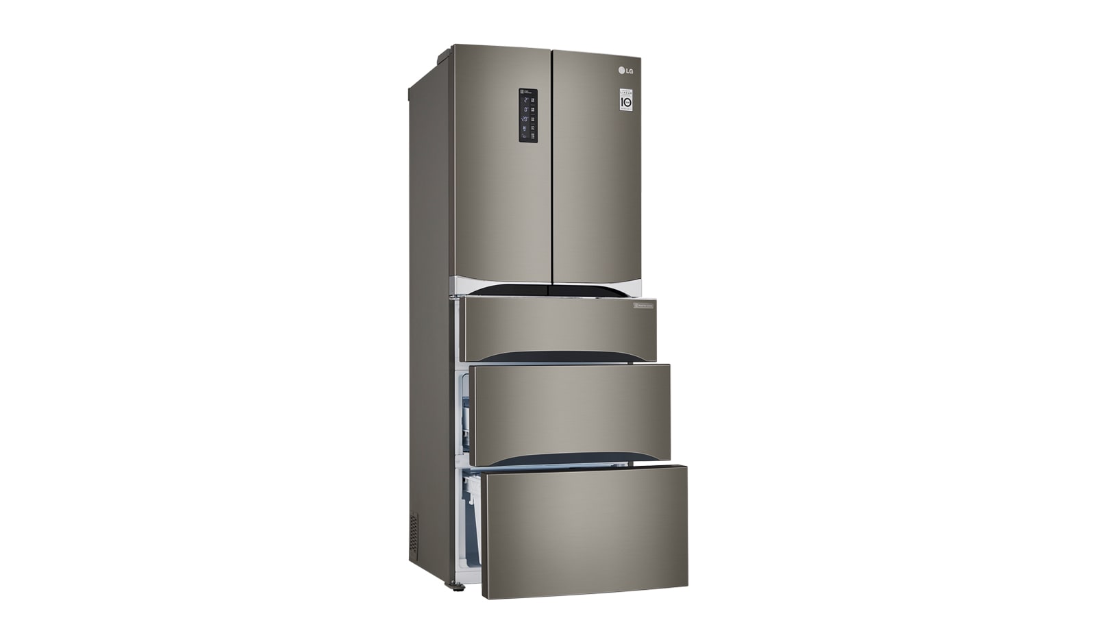 LG Nevera Tipo europeo Door-in-Door®, capacidad 499 LTS, No frost, Acabado Platinum silver, Inverter Lineal Compressor, 5 puertas, GB40MDP