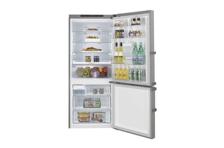 LG Nevera Tipo europeo de 450 LTS, No frost, Acabado Noble Steel, Dispensador de agua, Inverter Lineal Compressor, GB40WVN