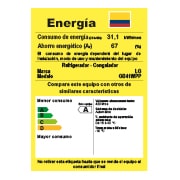 Etiqueta de consumo energético de la nevera LG GB41WPP.