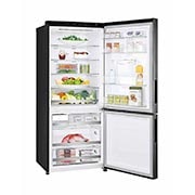 LG Nevera LG Bottom Freezer, 420lts, Tecnología NatureFRESH, Acabado Matte Black Steel, GB41WPT