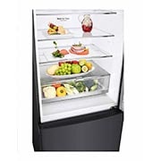 LG Nevera LG Bottom Freezer, 420lts, Tecnología NatureFRESH, Acabado Matte Black Steel, GB41WPT