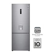 LG Nevera LG Bottom Freezer, 461lts, Tecnología NatureFRESH, Acabado Platinum Silver, GB45SPP