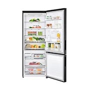 LG Nevera LG Bottom Freezer, 461lts, Tecnología NatureFRESH, Acabado Matte Black Steel, GB45SPT