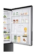 LG Nevera LG Bottom Freezer, 461lts, Tecnología NatureFRESH, Acabado Matte Black Steel, GB45SPT