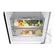 LG Nevera LG Bottom Freezer, 461lts, Tecnología NatureFRESH, Acabado Matte Black Steel, GB45SPT