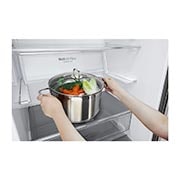 LG Nevera LG Bottom Freezer, 461lts, Tecnología NatureFRESH, Acabado Matte Black Steel, GB45SPT