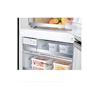 LG Nevera LG Bottom Freezer, 461lts, Tecnología NatureFRESH, Acabado Matte Black Steel, GB45SPT